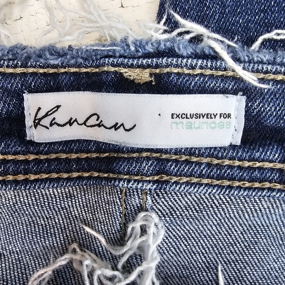 Kancan Jeans for Maurices Women's Size 32 Distressed Frayed Hem Blue Denim Ankle - Picture 13 of 16